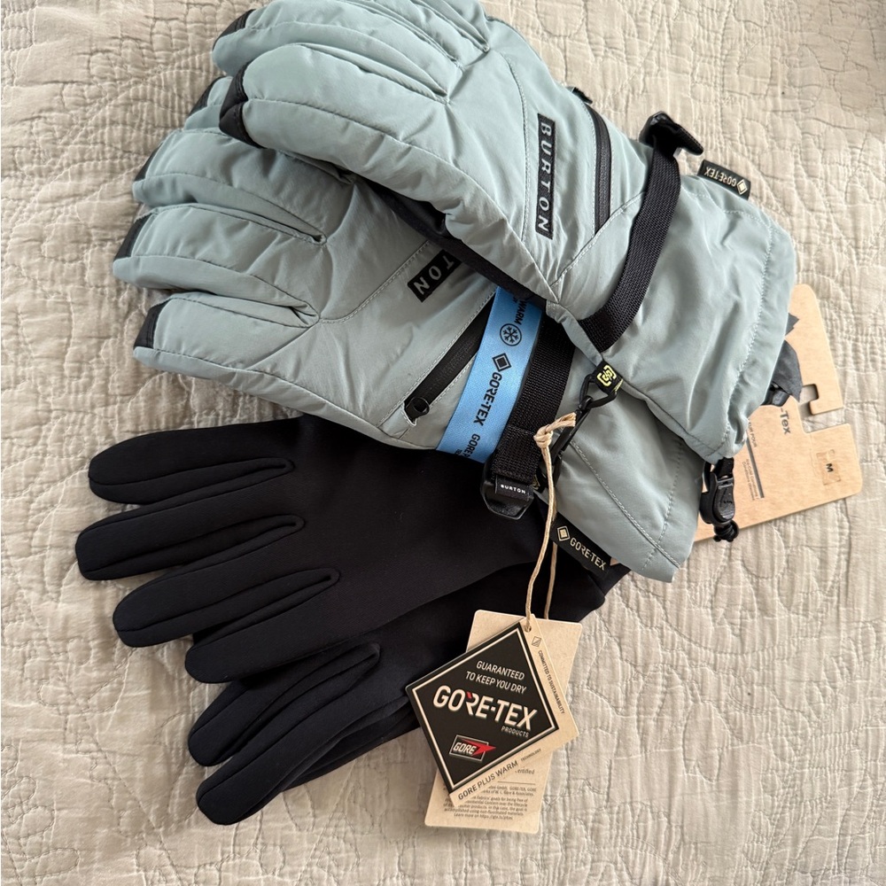 Burton Womens GORE-TEX Gloves - Petrol Green and Black
